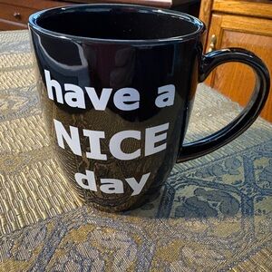 Black Ceramic Mug with Motivational Text